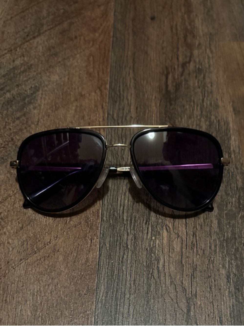 Quay All In Black  Aviator Sunglasses